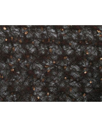 Stellar Web Embroidered Sequin Mesh, Brown