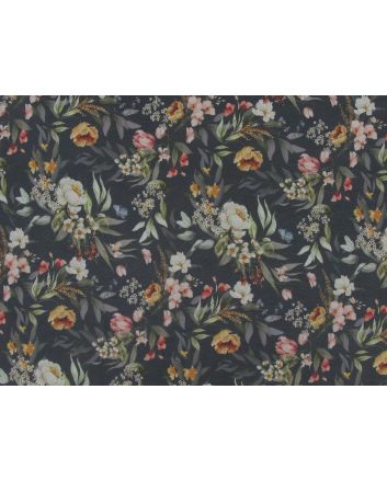 Fading Roses Printed Power Mesh, Black