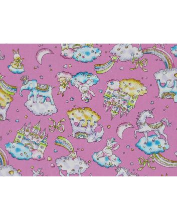 Fairytale Dreamland Cotton Poplin Print, Pink