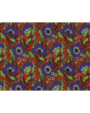 Field Blooms Polycotton Print, Orange