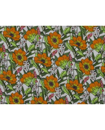 Field Blooms Polycotton Print, White