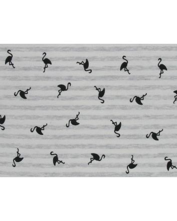 Flamingo Stripe Cotton Jersey Roll End, 2.9m