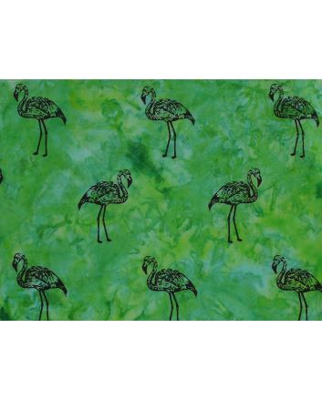 Flamingo Tye Dye Cotton Print, Emerald
