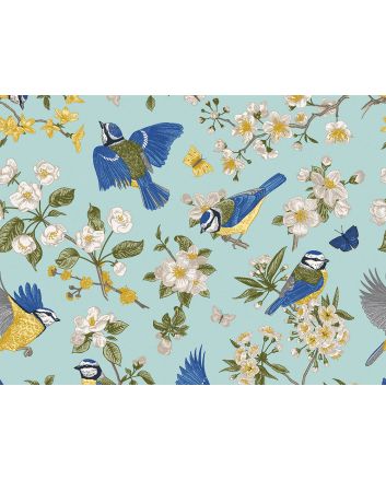 Fleece Backed Showerproof Soft Shell, Floral Birds
