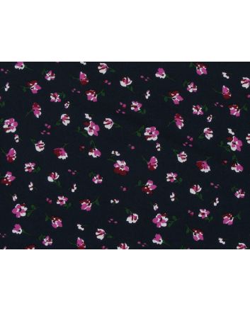 Floating Fleur Mist Viscose Print, Navy