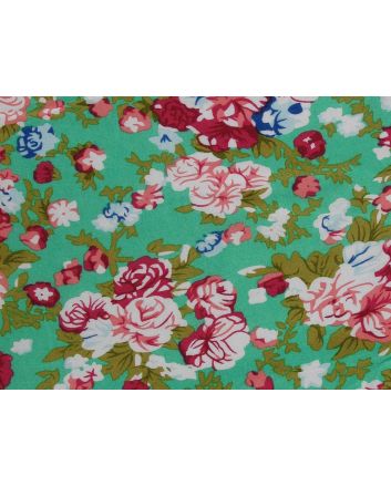 Floral Bouquets Viscose Print, Mint