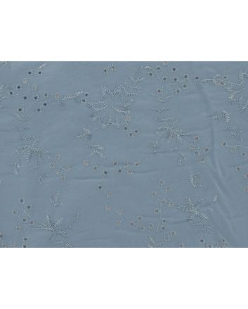 Floral Branches Embroidered Anglaise, Pale Blue