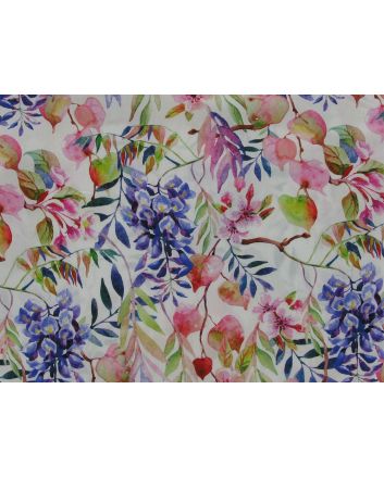 Floral Canopy Pima Cotton Lawn, White