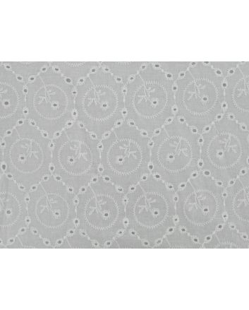 Floral Chains Cotton Embroidered Anglaise, Ivory