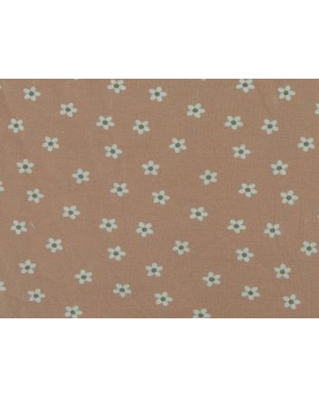 Floral Daisy Chain Cotton Jersey Print, Light Salmon