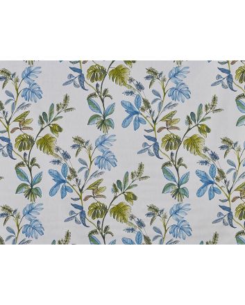 Floral Kew Cotton Curtain Fabric, Larkspur