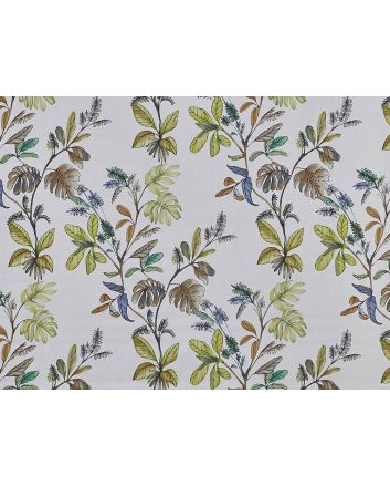 Floral Kew Cotton Curtain Fabric, Sapphire