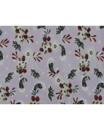 Floral Peacock Feather Viscose Print, Lilac