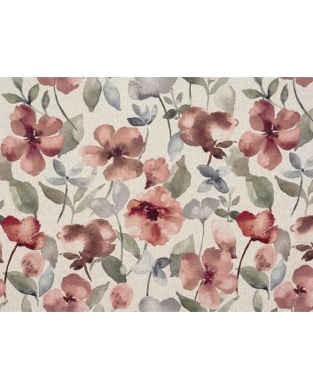 Floral Petals Polyester Curtain Fabric, Blush
