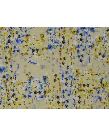 Floral Summer Garden Printed Linen Blend, Yellow