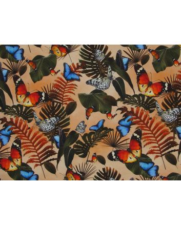 Fluttering Petals Cotton Jersey, Salmon