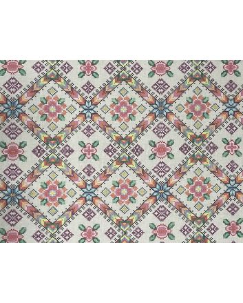 Geometric Flora Cotton Rich Panama Canvas