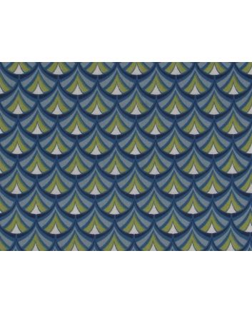 Geometric Fusion Polycotton Print, Teal