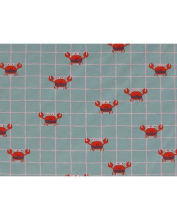 Graph Crab Cotton Jersey Print, Aqua