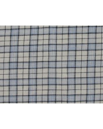 Gurteen Bryson Check Delave Irish Linen, Navy and Sky