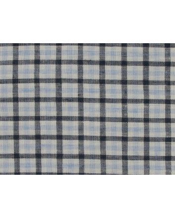 Gurteen Mixed Gingham Delave Irish Linen, Navy Sky White
