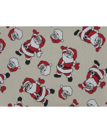 Happy Santa Cotton Rich Panama Canvas, Natural