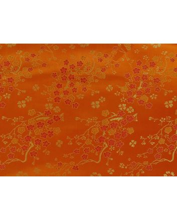 Haujin Chinese Brocade, Cherry Blossom, Orange