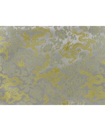 Haujin Chinese Brocade, Dragons, Yellow