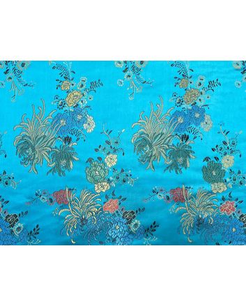 Haujin Chinese Brocade, Flower, Blue