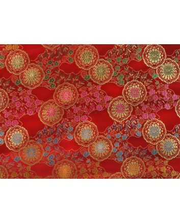 Haujin Chinese Brocade, Lily, Red