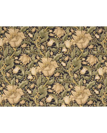 Helmshore Garden Cotton Rich Curtain Fabric, Indigo