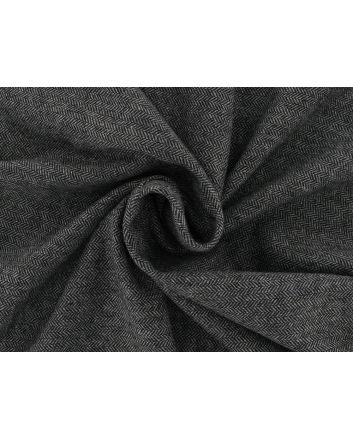 Herringbone Tweed Wool Blend, Black