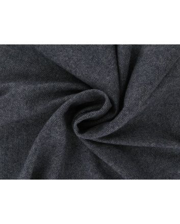 Herringbone Tweed Wool Blend, Navy
