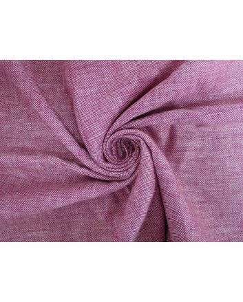 Herringbone Woven Cotton Linen Blend, Red