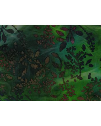 Indian Batik Cotton, Amber Vines, Green