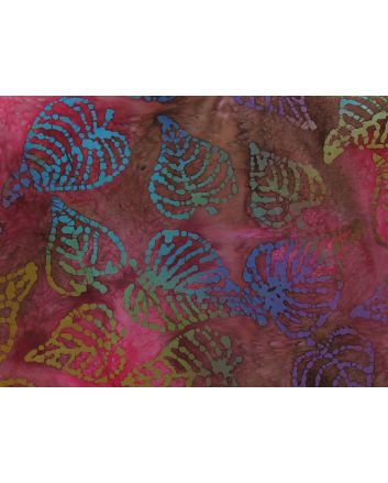 Indian Batik Cotton, Aspen Leaves,  Punch