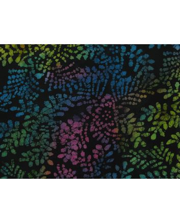 Indian Batik Cotton, Divine Floral, Ebony