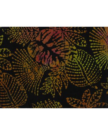 Indian Batik Cotton, Jungle Leaves, Mango
