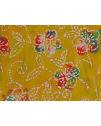 Indian Batik Cotton, Spotted Daisy, Sunshine