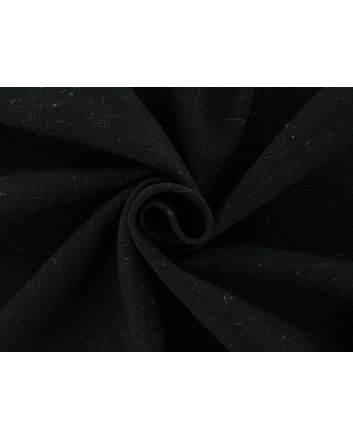 Indus Chalk Linen Blend Curtain Fabric, Ebony