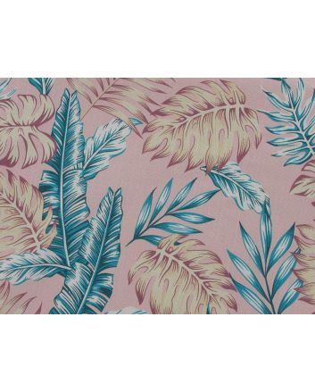 Island Palm Trees Stretch Cotton Linen Print, Cotton Candy