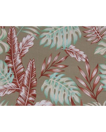 Island Palm Trees Stretch Cotton Linen Print, Stone