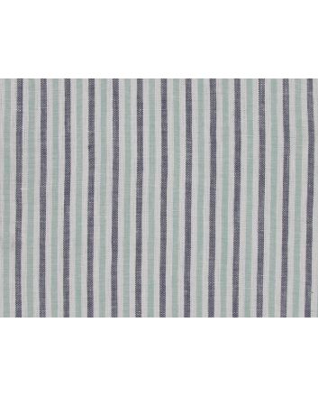 Katesbridge Mixed Candy Stripe Irish Linen, Navy Mint