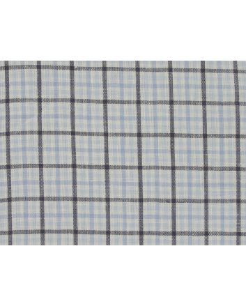 Katesbridge Mixed Gingham Irish Linen, Navy Sky