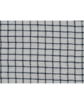 Keady Graph Check Irish Linen, Navy