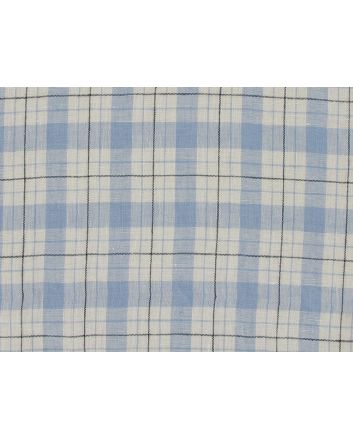 Keady Outline Check Irish Linen, Sky Blue
