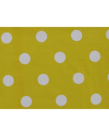 Large White Polka Dot On Yellow  Background Polycotton Print