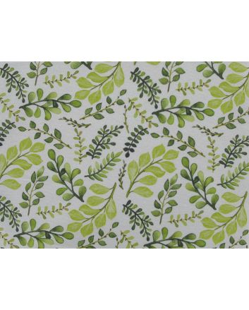 Leaf Branches Cotton Rich Panama Canvas, Green