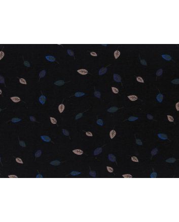 Leaf Petals Heavy Cotton Print, Navy