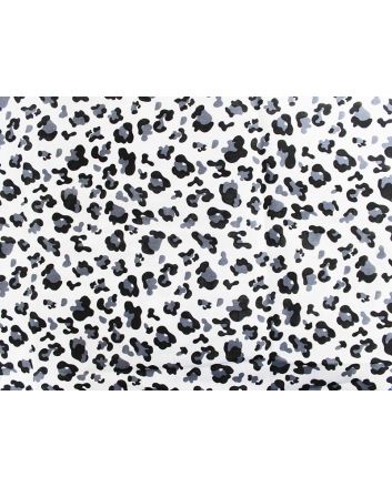 Leopard Spots Printed Flat Double Gauze, White
